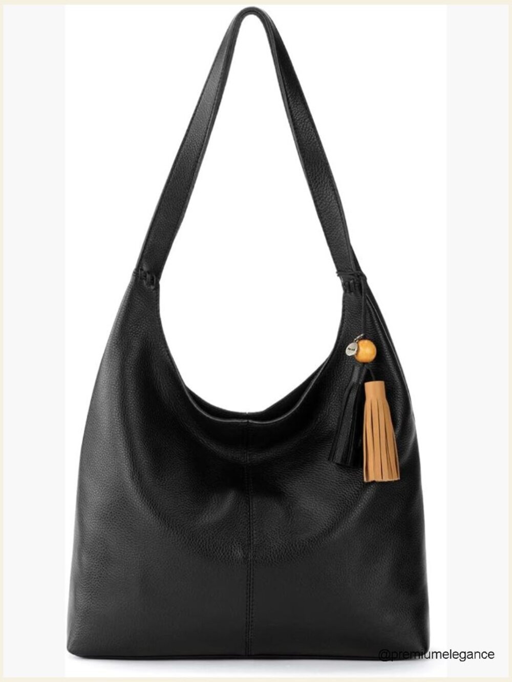 Premium Leather Hobo Bag - Shoulder Strap Purse